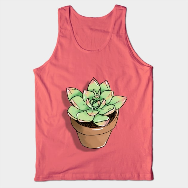 Blushing Succulent Tank Top by BoringEcstasy